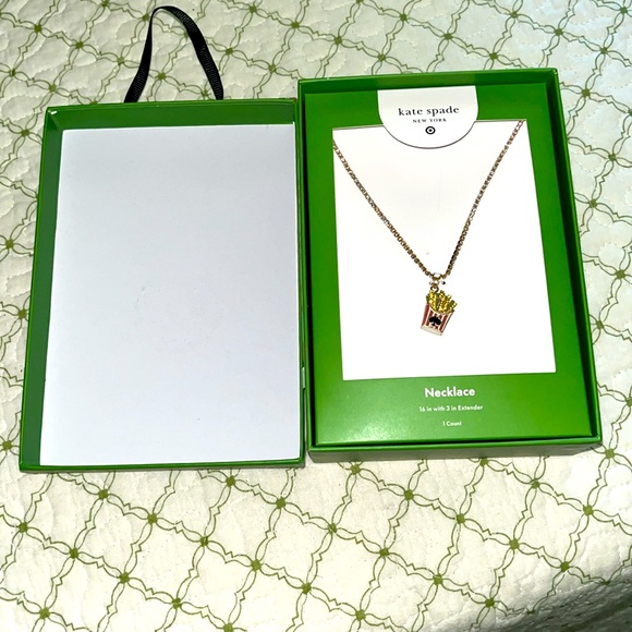 Kate Spade x Target Gold Necklace with French Fry Pendant in box NWT - Picture 2 of 8